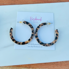 Load image into Gallery viewer, Wild One-Leopard Hoops
