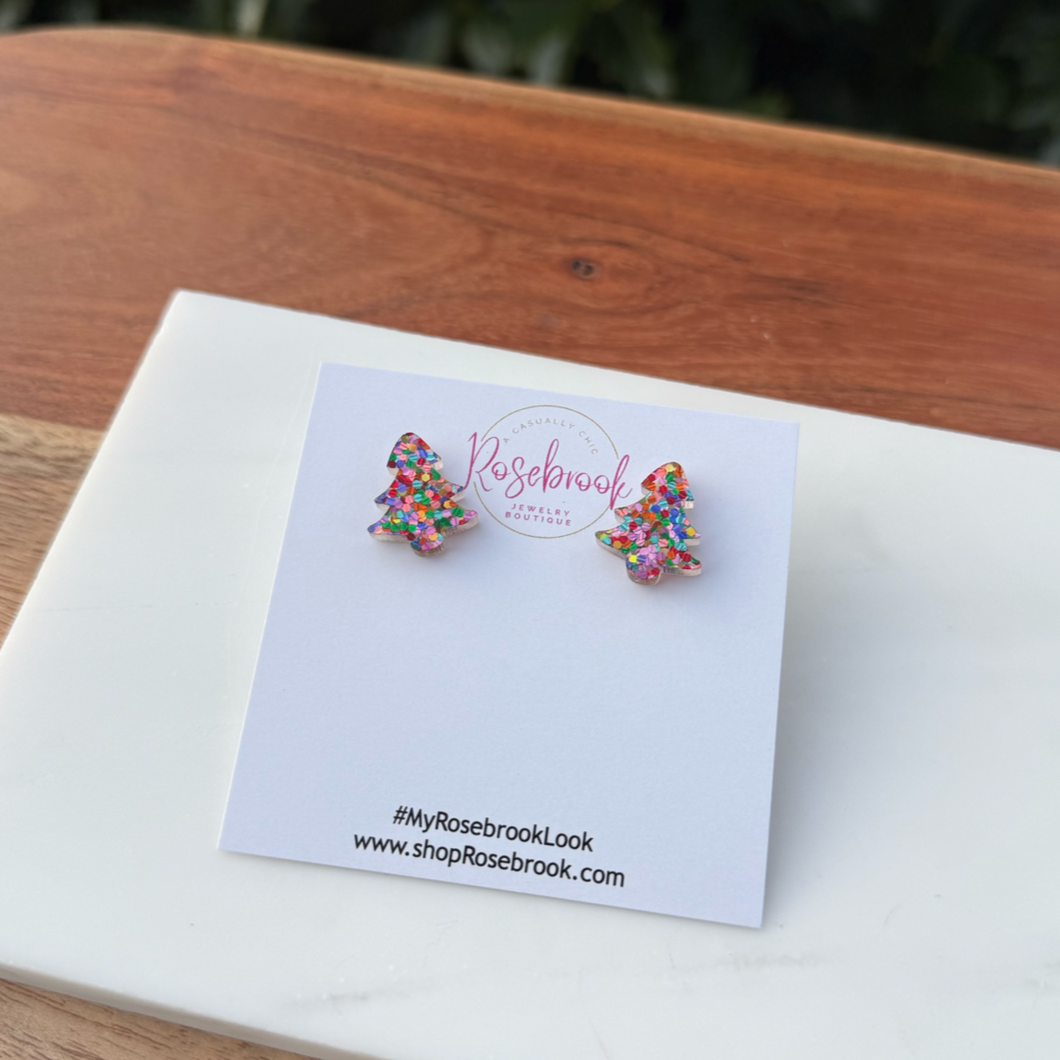 Sparkle Christmas Tree Studs